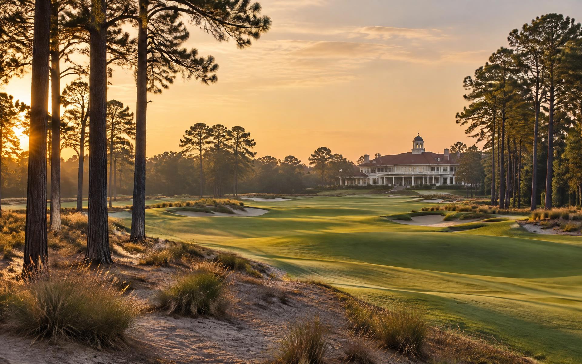 Pinehurst golf landscape framed by longleaf pines